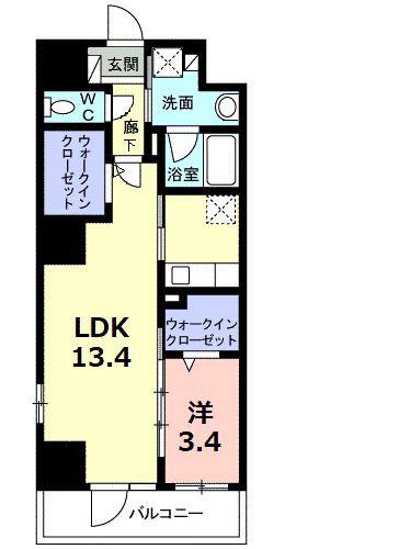 カーサ プリマ(1LDK/5階)の間取り写真