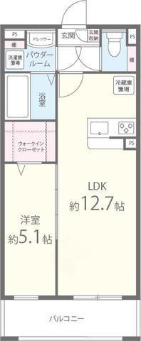 エクレシオ正木(1LDK/1階)の間取り写真