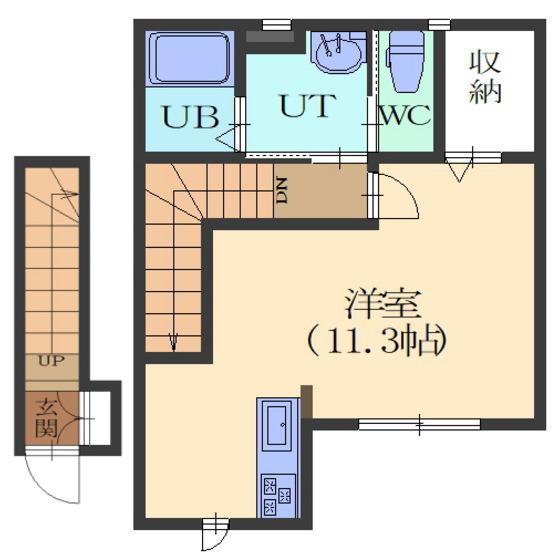 ORTENSIAオルテンシア(ワンルーム/2階)の間取り写真