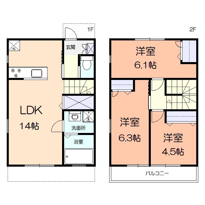 シャテロ(3LDK/1階)の間取り写真