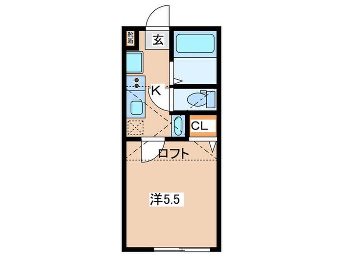 長尾台町アパート(1K/2階)の間取り写真