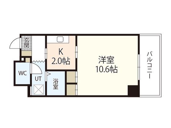 ディアメゾン十日市(1K/3階)の間取り写真