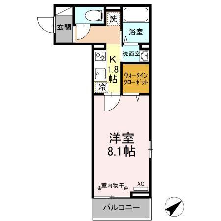 D-ROOM土樋(1K/3階)の間取り写真