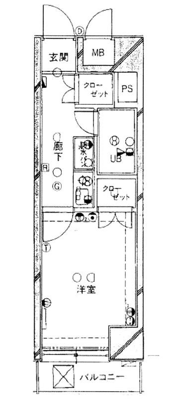 ウイング新中野(1K/4階)の間取り写真