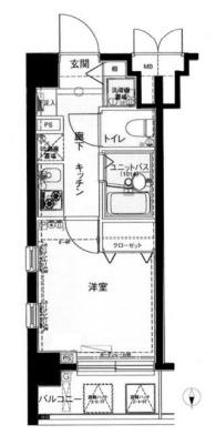 メインステージ恵比寿東(1K/3階)の間取り写真