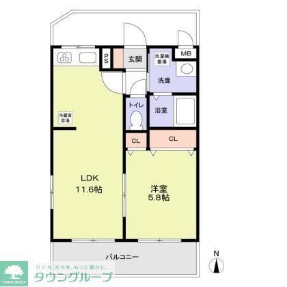 カーサナビオプェンテ(1LDK/1階)の間取り写真