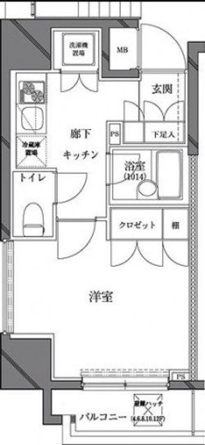 セジョリ西麻布(1K/2階)の間取り写真