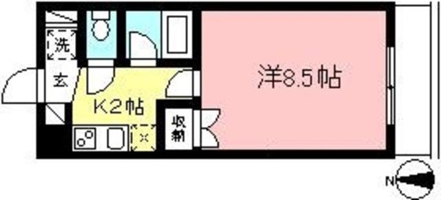 パーク経堂II(1K/2階)の間取り写真