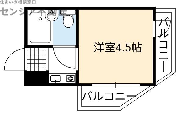 ルネッサンス32番館(ワンルーム/2階)の間取り写真