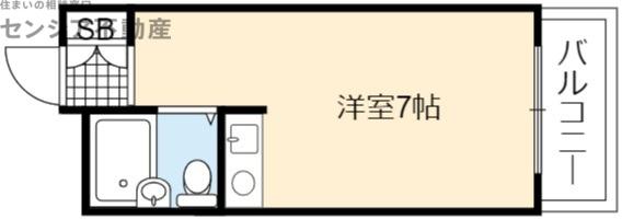 大昭マンション(ワンルーム/4階)の間取り写真