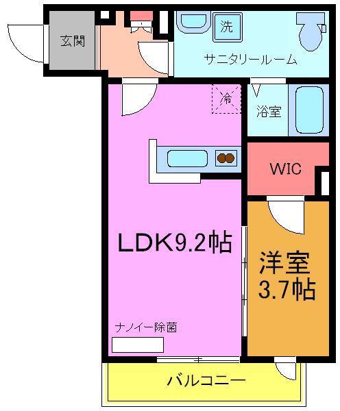 オリーブクロス(1LDK/2階)の間取り写真