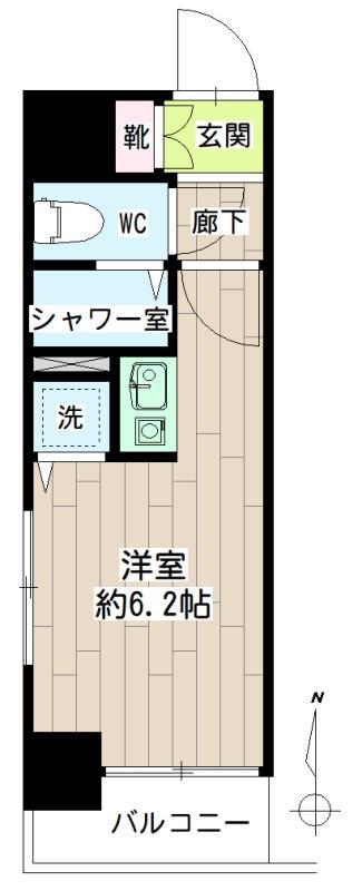 NICアーバンスピリッツ川崎(ワンルーム/6階)の間取り写真