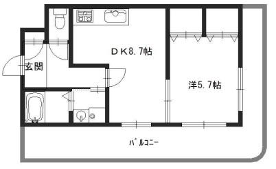 ネオクオーツ幸弐番館(1DK/3階)の間取り写真