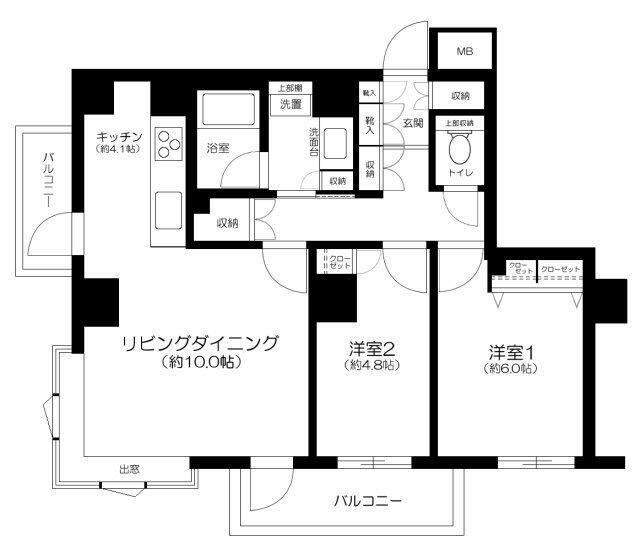 イトーピア白金ステーションプラザ(2LDK/7階)の間取り写真