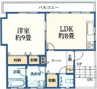 メゾン・デ・グリ(1LDK/1階)の間取り写真