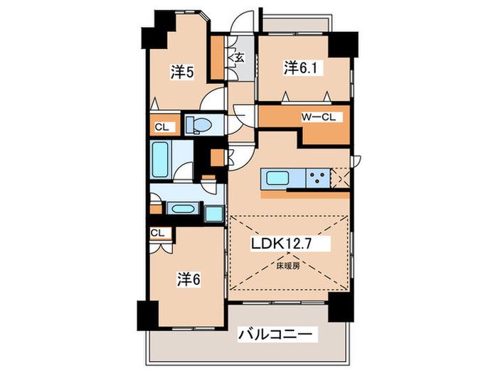 ヴェレーナ横浜新吉田(3LDK/2階)の間取り写真