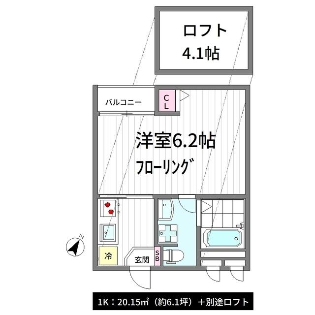 ドリームアース(1K/3階)の間取り写真