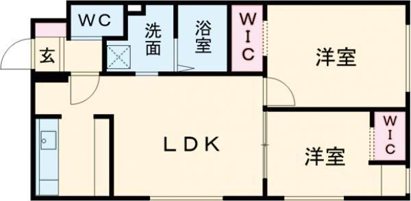 STELLA ENIWA STATION SIDE(2LDK/4階)の間取り写真