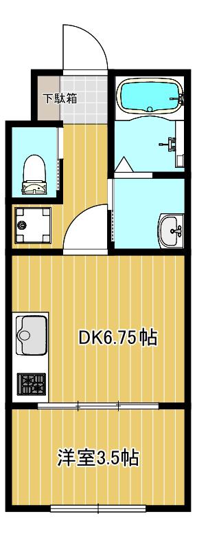 ノルンハウス(1DK/1階)の間取り写真