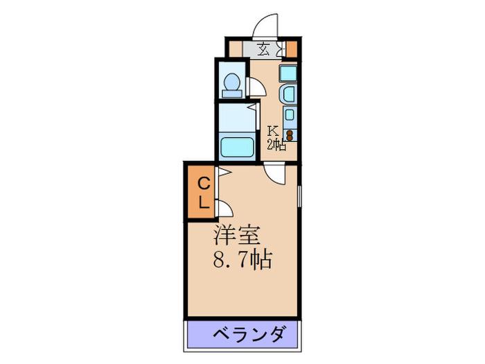 ルミエール海老江II(1K/7階)の間取り写真