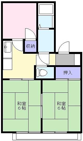 エステート黒岩(3K/1階)の間取り写真