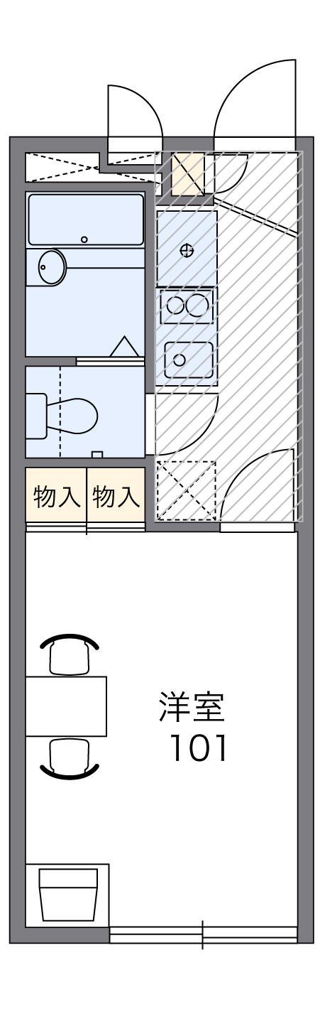 レオパレスウチダ7号館(1K/2階)の間取り写真