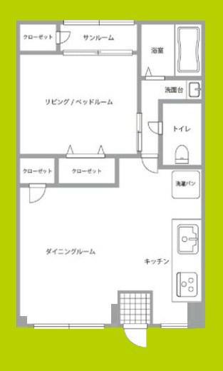 富士ビル(1LDK/2階)の間取り写真