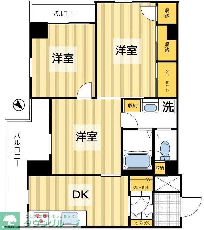 中銀音羽マンシオン(3DK/3階)の間取り写真