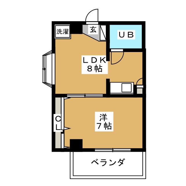WOODVILLAGE旗の台(1LDK/1階)の間取り写真
