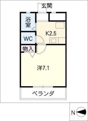 アーバンハイツ八事(1K/2階)の間取り写真