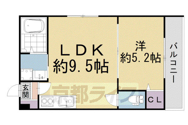 ERRI SUEGA(1LDK/2階)の間取り写真
