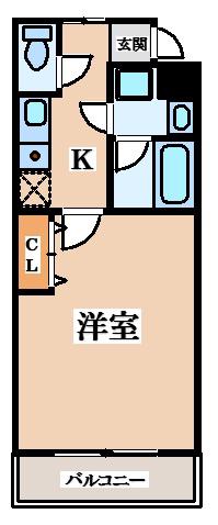 デルフコート(1K/1階)の間取り写真