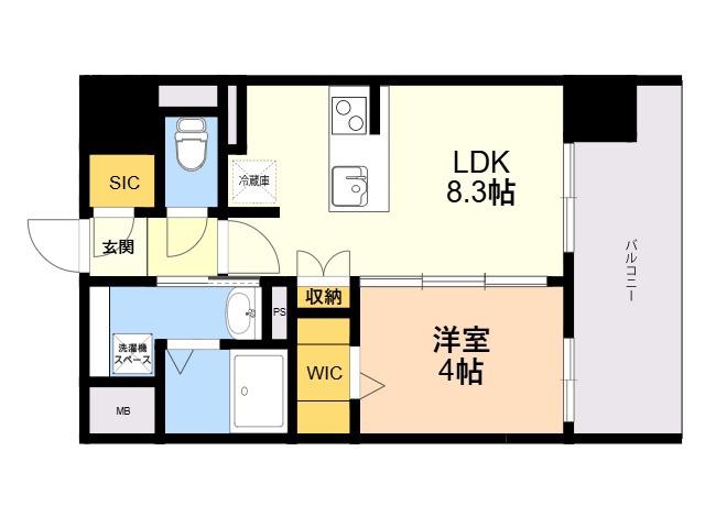 SーRESIDENCE博多駅東AWESOME(1LDK/5階)の間取り写真