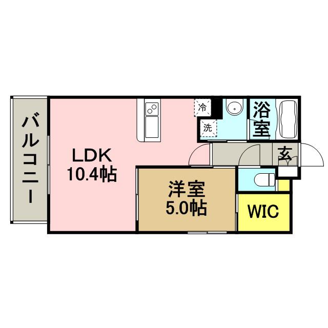 プレスタイル博多駅南II(1LDK/6階)の間取り写真