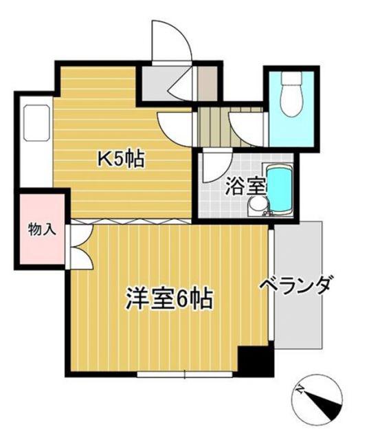 七福マンション八幡町(1K/2階)の間取り写真