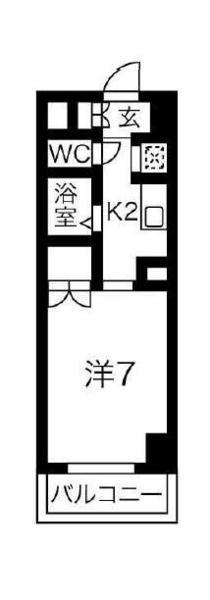 エトワール八戸第二(1K/9階)の間取り写真
