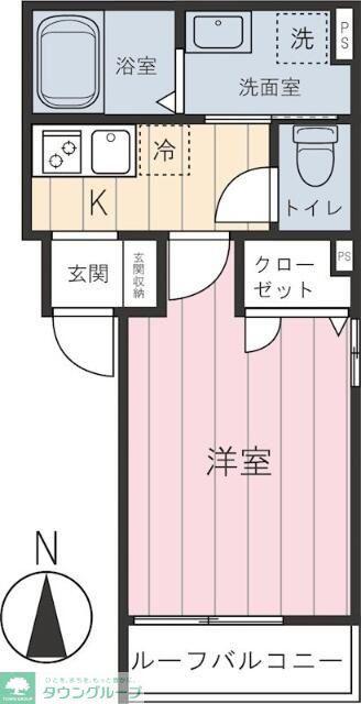 ソレイユ目白台(1K/1階)の間取り写真