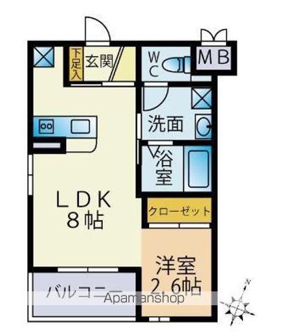 プレステージ飯氏(1LDK/4階)の間取り写真
