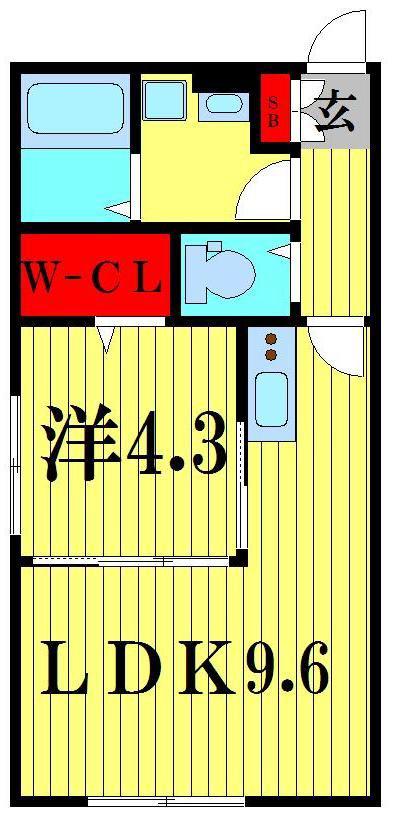 サンシャインみのり台(1LDK/1階)の間取り写真