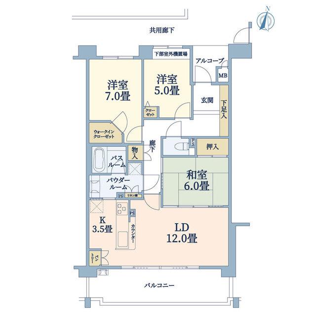 新千里桜ヶ丘メゾンシティー四番館(3LDK/10階)の間取り写真