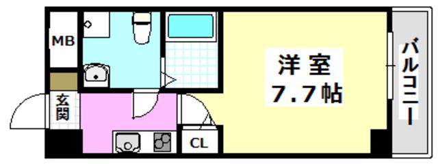 SERENITE千里丘(1K/4階)の間取り写真