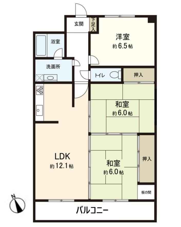 クレール井口(3LDK/2階)の間取り写真