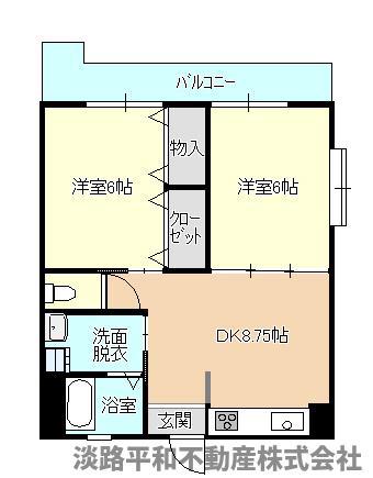 ハローパークシティ(2DK/2階)の間取り写真