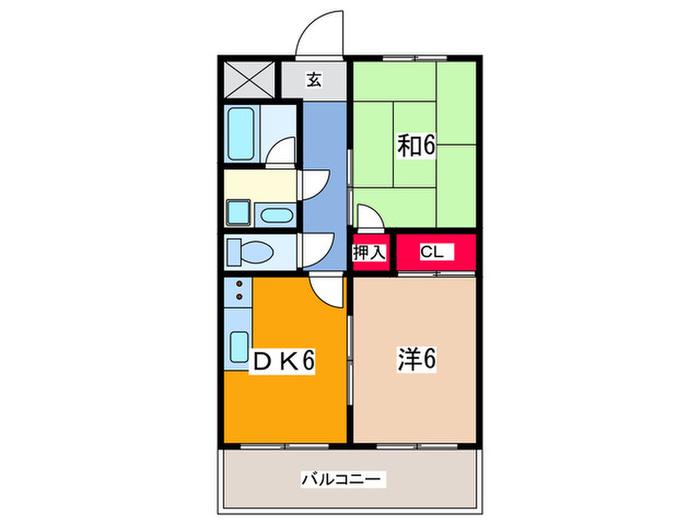 グランデカワノ烏ヶ辻(2DK/3階)の間取り写真