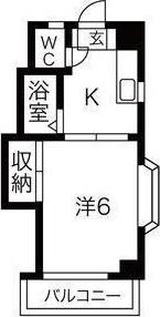 豊徳ハイツ(1K/3階)の間取り写真