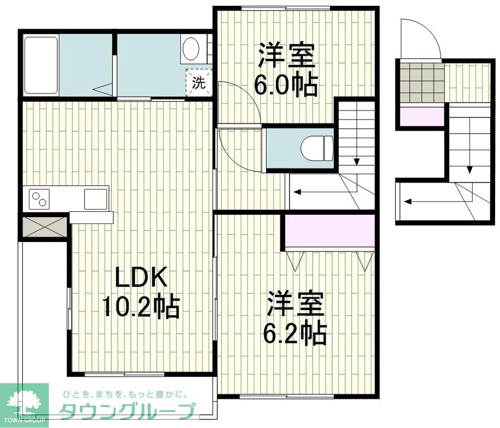 ベストプレイスIII(2LDK/2階)の間取り写真