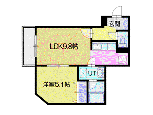 オルセー厚別東(1LDK/3階)の間取り写真