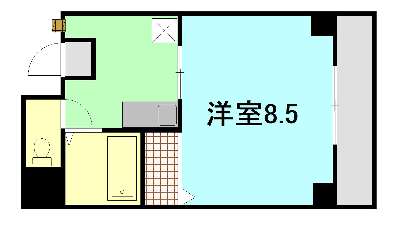 第2新宅ビル(1DK/5階)の間取り写真