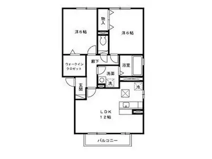 ルピナ東通(2LDK/1階)の間取り写真