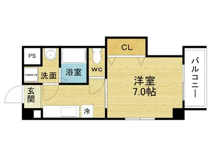 プロスパーモリシゲ(1K/5階)の間取り写真